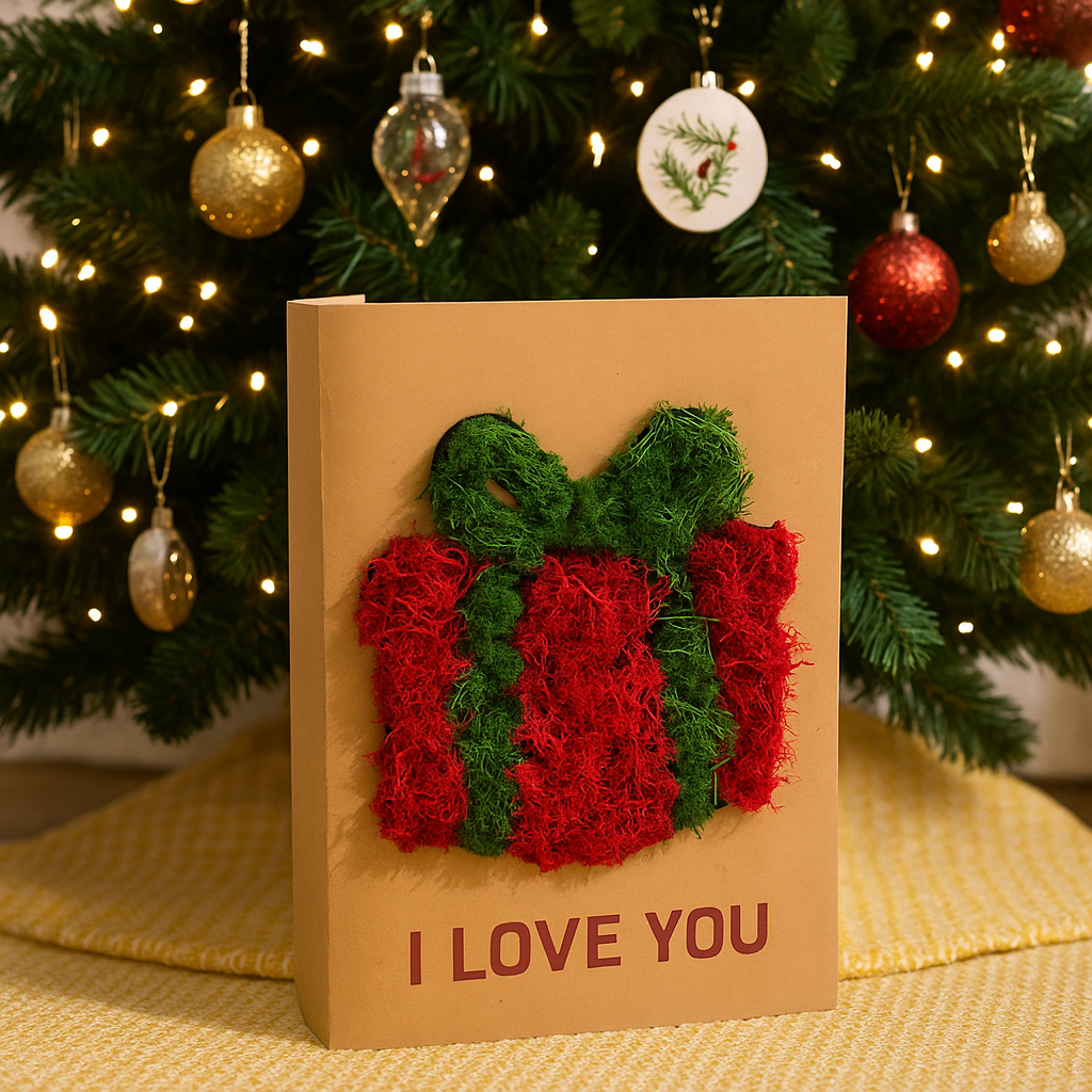 Artificial Moss craft: Nature Love Card