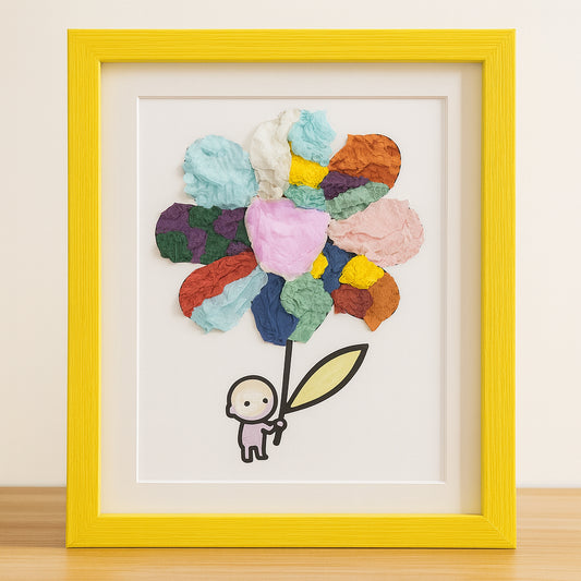 Tissue paper art: Crumple & Stick