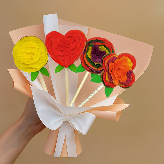 Tissue paper art: Fluffy Bloom Flowers