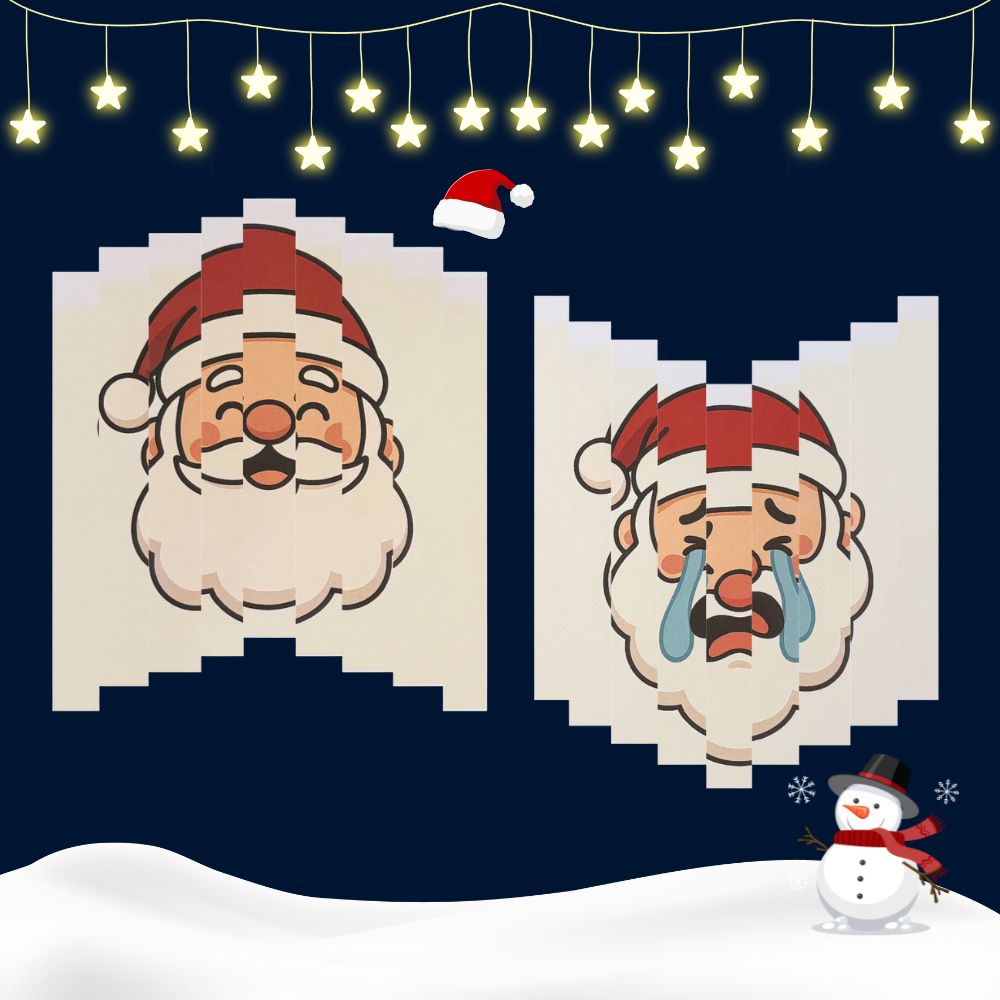 Collage: Striped collage face magic